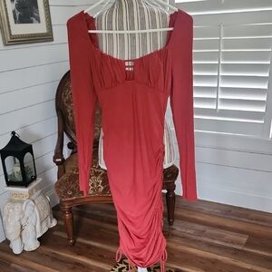 Fiestar Open Back Ruched Sides Dress